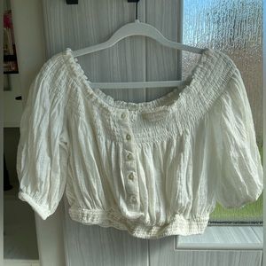 Free People ivory linen top size small